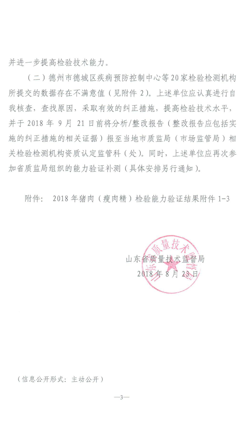 山东安谱检测顺利通过猪肉(瘦肉精)检测能力验证